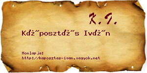 Káposztás Iván névjegykártya